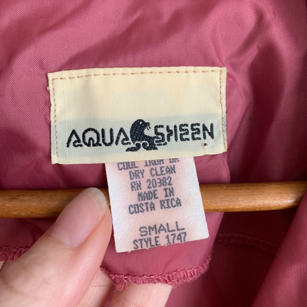 Vintage Aqua Sheen Belted Trench Rain Coat - Picture 6 of 10